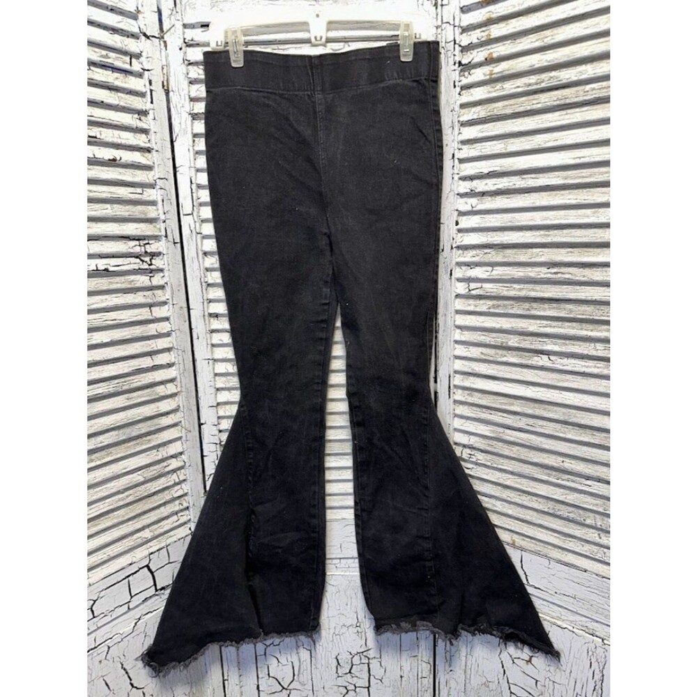 Black L&B Stretchy Denim Bell Bottom Jeans Size Large